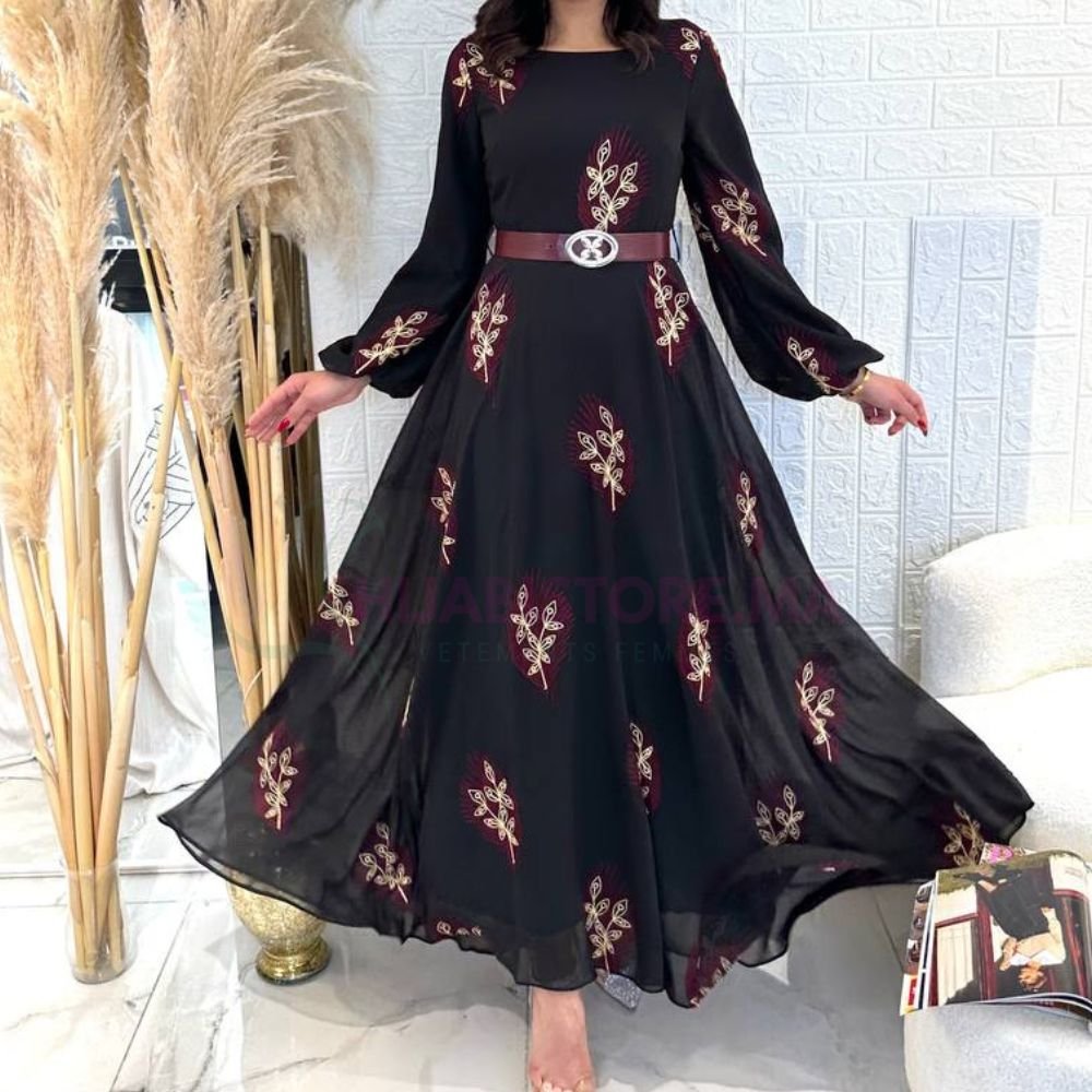 robe noire chiffon avec doublure en ligne au Maroc - Vêtement turcs en ligne