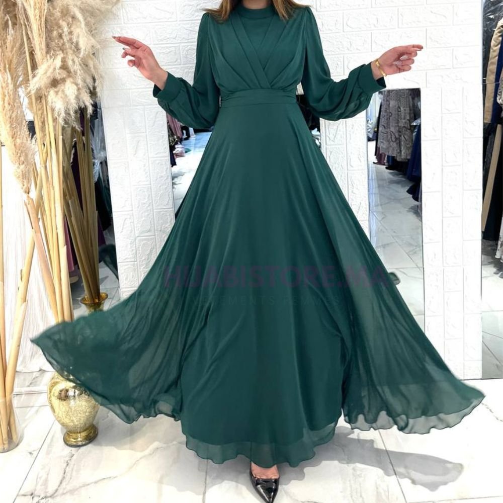 robe en mousseline avec doublure de turquie en ligne au Maroc