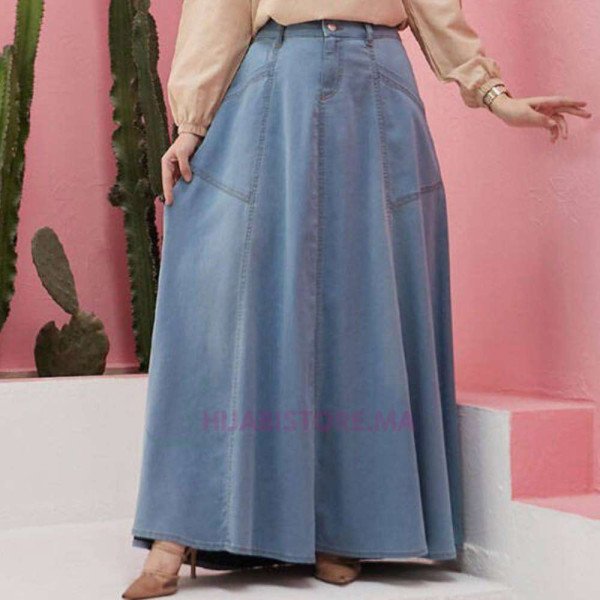 jupe turque jean large à poches en ligne hijabistore maroc