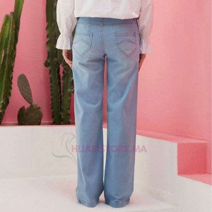 pantalon femme jean large bleu clair turc en ligne hijabistore Maroc