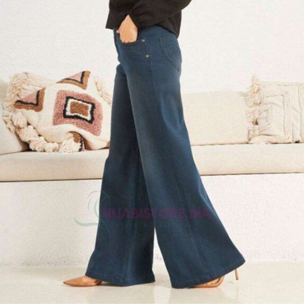 pantalon femme jean large foncé turc en ligne hijabistore Maroc
